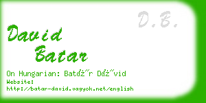 david batar business card